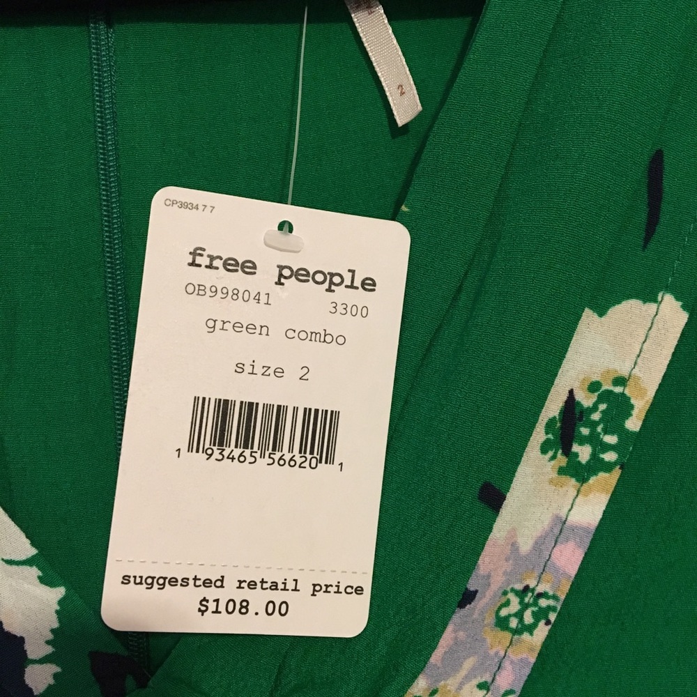 NWT Free People | Women's Combo Dress | Green - Picture 6 of 6